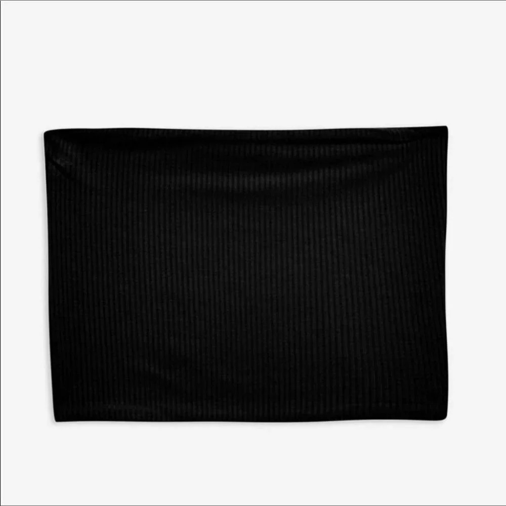 TopShop Ribbed Bandeau Black Shirt Tube Top Bra 12 - Picture 2 of 3